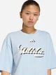 Футболка хлопковая длинная женская Adidas House Of Tiro Graphic T-Shirt KB7171 XS Glow Blue (4068814242593) - изображение 4
