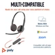 Гарнітура Poly BlackWire C3225 USB-C HS Stereo +3.5mm Plug +USB-C/A Adapter (Bulk) - изображение 6