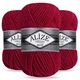 Упаковка Alize Super Lana Maxi, Вишня №390, 3шт - товста напіввовняна пряжа для шапок, шарфів і снудів - Алізе Супер Лана Максі 100г/100м - зображення 1
