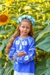 Вишиванка для дівчинки Trend Аріша 128 Синій (SOLD2207) - изображение 2