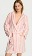 Халат Victoria's Secret Short Cozy Plush Robe розовий в смужку M/L - зображення 1