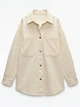 Сорочка джинсова Oversize La visio 105 світло бежевий 42-44 р ( укр) S/M - зображення 4