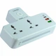 Мережевий перехідник із нічником 20Вт 2USB 1Type-C 2 розетки 100-250V білий LDNIO SC2311 - зображення 1