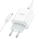 Мережевий зарядний пристрій з кабелем HOCO C104A Stage single port PD20W charger set (Type-C to Type-C) (EU) White - зображення 3