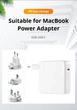 Зарядний пристрій 61W USB-C для MacBook білий полікарбонат 100-240V знімний кабель - зображення 6