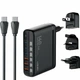 Сетевое зарядное устройство 140W 6 USB разъемов LED дисплей черный LDNIO A6140C GaN - изображение 2