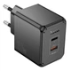 Мережевий зарядний пристрій Hoco CS16A 20W 1USB-C 1Lightning чорний для швидкого заряджання 100-240V - зображення 3