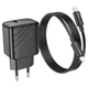 Мережевий зарядний пристрій Hoco CS22A 30W 1USB-C Type-C to Lightning чорний для швидкого заряджання гаджетів - зображення 4