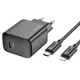 Мережевий зарядний пристрій Hoco CS22A 30W 1USB-C Type-C to Lightning чорний для швидкого заряджання гаджетів - зображення 7