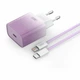 Сетевое зарядное устройство 30W Type-C с кабелем Type-C Lightning фиолетовый XO CE18 - изображение 1