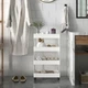 Передвижная напольная полка 39х12.5х80 см на колесиках Bathroom Rack Белая 4 яруса XYX-2020A - изображение 3