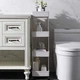 Передвижная напольная полка 39х12.5х80 см на колесиках Bathroom Rack Белая 4 яруса XYX-2020A - изображение 4