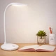 LED настільна лампа для читання з USB-зарядкою, сенсорне регулювання яскравості, лампа для захисту очей для столу, кімнати та офісу, біла - зображення 3