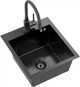 Zlew kuchenny Kernau KSSE 40 1B + Bateria kuchenna Kernau KWT 40 Elastic Dark Inox - obraz 2