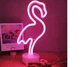Неоновый ночник-светильник Фламинго LED для комнаты работает от батареек и USB - изображение 3