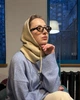Очки солнцезащитные женские черные с отверстием для цепочки, узкая овальная оправа, коричневые линзы + чехол - изображение 7
