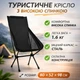 Туристическое складное кресло с высокой спинкой, прочный стальной каркас, ткань Oxford, чехол для переноски (черный) - изображение 1