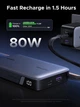 УМБ UGREEN PB551 20000mAh 145W PD 3.0 Super Fast Charging with 100W Built-in Cable Gray (55992B) - изображение 7