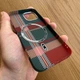 Чохол карбоновий для Apple iPhone 13 з MagSafe, red, посилений захист - зображення 2