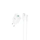 Мережевий зарядний пристрій Hoco C140A, 1USB, QC 18W, кабель USB to MicroUSB, Білий - зображення 1