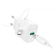 Мережевий зарядний пристрій Hoco C140A, 1USB, QC 18W, кабель USB to MicroUSB, Білий - зображення 3