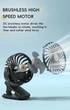 Вентилятор акумуляторний на прищіпці, 720° Rotating, Hanging Clip, Fan, Night Light, 300mAh, 4W, Blue - зображення 7