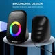 Комп'ютерні стовпчики Kisonli X7, RGB colorful light, 6W, USB, 3.5mm, Чорний - зображення 5