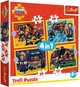 Набір пазлів Trefl 4в1 Пожежник Сем: Пожежник на виклику 35/48/54/70 елементів 34348 (5900511343489) - зображення 1