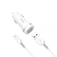 Автомобільний зарядний пристрій Hoco Z27 Lightning cable 2USB 2.4A White - изображение 1