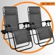 Комплект Раскладной Шезлонг для отдыха 2 шт. Zero Gravity до 120 кг Садовый 4Points Flex для Дачи Серый - изображение 1