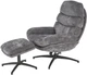 Крісло для відпочинку Halmar Dario з підніжкою та функцією гойдалки Сіре (5905248130579) - зображення 1