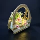 Пасхальная декоративная корзина-сумка GALA DECOR 25×30 см, с LED подсветкой, искусственные орхидеи, пасхальные деревянные яйца - изображение 1