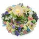 Пасхальный венок-подсвечник GALA DECOR 19 см с декоративными яйцами и цветами с лед свечой 11*5 см В1911Л - изображение 1