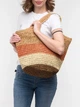 Сумка из соломы полосатая 2707-52 терракот - изображение 2