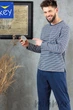 Мужской комплект/пижама хлопковый Key MNS 384 B22 XL Синий - изображение 3