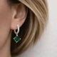 Серебряные серьги Сириус с зеленым камнем - изображение 4