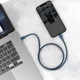 Кабель Baseus High Density Braided Fast Charging Data Cable Type-C to Lightning PD 20W 1м ((CATLGD-03) Blue - зображення 2