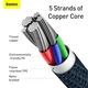 Кабель Baseus High Density Braided Fast Charging Data Cable Type-C to Lightning PD 20W 1м ((CATLGD-03) Blue - зображення 12