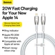 Кабель Baseus Glimmer Series Fast Charging Data Cable Type-C to Lightning PD 20W 1м (CADH000002) White - зображення 15
