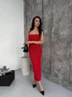 Трикотажное платье макси One size Красное (1055) - изображение 3