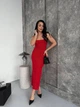Трикотажное платье макси One size Красное (1055) - изображение 5