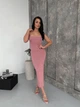 Трикотажное платье макси One size Пудровое (1055) - изображение 5
