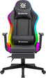 Геймерское кресло Defender Watcher полиуритановое с RGB подсветкой и подножкой (Черное) - изображение 2