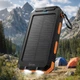 Туристичний зовнішній акумулятор Power Bank HOCO J164 Platinum Solar 8000mAh 10W - павербанк із сонячною панеллю та LED ліхтариком - зображення 1