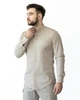 Мужская Льняная Рубашка Бежевая Однотонная XL (293721) - изображение 6