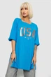 Футболка женская с принтом голубой 244R2022-5 AGER XL - изображение 1