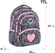 Рюкзак GoPack с ортопедической спинкой Education Fluffy Heart 40x30x15 см Серый (GO26-175M-4) - изображение 3