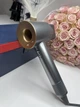 Super Hair Dryer фен сіро-золотий з 1 насадкою концентратор та синій кейс у комплекті - зображення 4