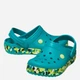 Дитячі крокси-сабо для дівчинки Crocs Crocband Glow Confetti Band Clog K 212523-3BU 33-34 Бірюзові (198445347726) - зображення 3