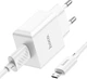 Универсальная зарядка для телефона Hoco C106A Leisur 10.5 Вт/2.1 A кабель MicroUSB 1 порт USB блок питания с проводом Белый - изображение 5